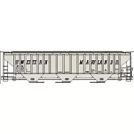 Pullman-Standard 4750 3-Bay Covered Hopper - Kit -- Western Maryland #4735 (gray, Speed Lettering)