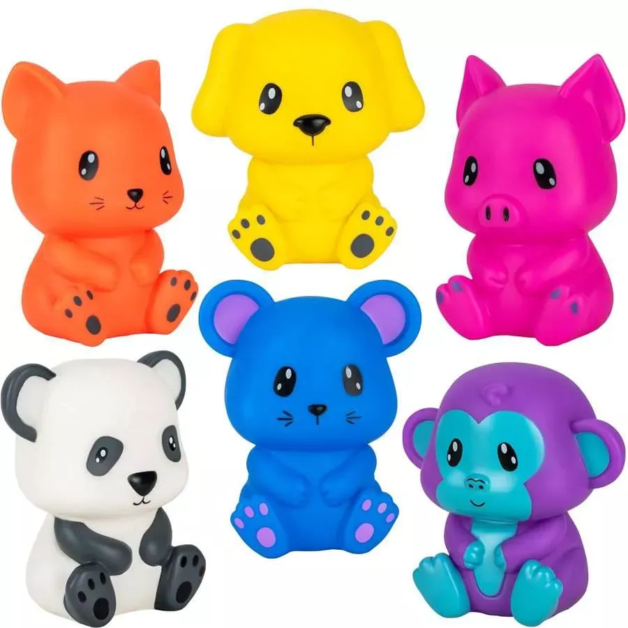 Rubber Animal Toys 6-inch Size (12 Pieces)
