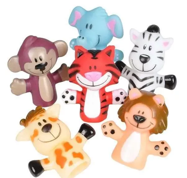 Rubber Zoo Animal Finger Puppets – 288 Piece