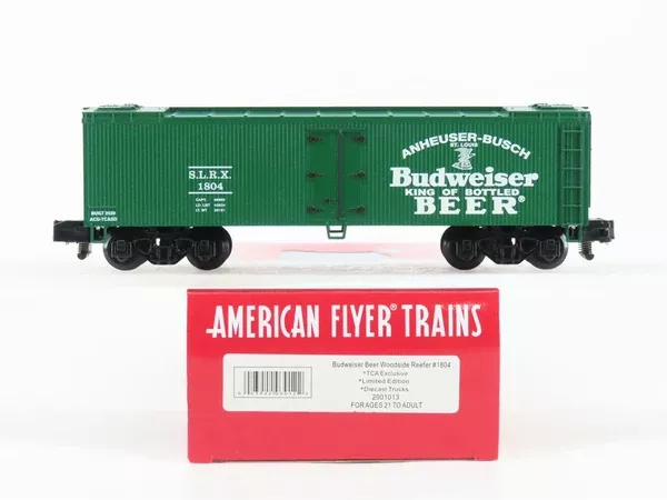 S Gauge American Flyer 2001013 SRLX Budweiser Beer Woodside Reefer #1804