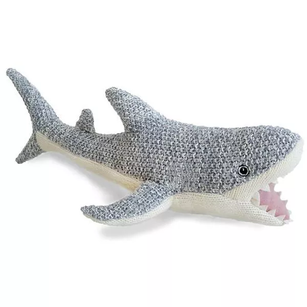 'Seymour' Shark Knit Suffed Animal - Grey