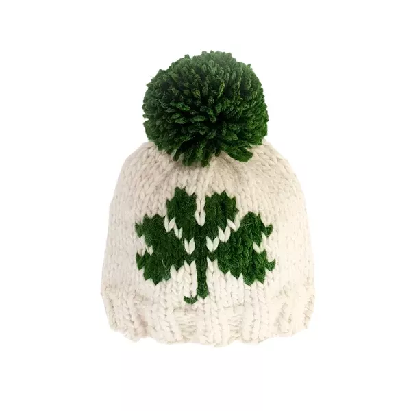 Shamrock St. Patrick's Day Hand Knit Beanie Hat