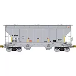 TrinityRail 3281 Cu.Ft. 2-Bay Covered Hopper - Ready to Run -- CRDX #21033 (gray, yellow Conspicuity Markings)