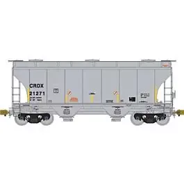 TrinityRail 3281 Cu.Ft. 2-Bay Covered Hopper - Ready to Run -- CRDX #21271 (gray, yellow Conspicuity Markings)