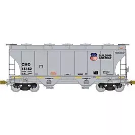 TrinityRail 3281 Cu.Ft. 2-Bay Covered Hopper - Ready to Run -- Union Pacific CMO #15152 (gray, Building America Logo)