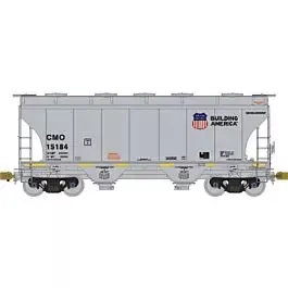 TrinityRail 3281 Cu.Ft. 2-Bay Covered Hopper - Ready to Run -- Union Pacific CMO #15184 (gray, Building America Logo)