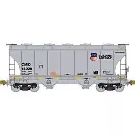TrinityRail 3281 Cu.Ft. 2-Bay Covered Hopper - Ready to Run -- Union Pacific CMO #15229 (gray, Building America Logo)
