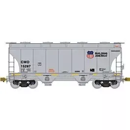 TrinityRail 3281 Cu.Ft. 2-Bay Covered Hopper - Ready to Run -- Union Pacific CMO #15267 (gray, Building America Logo)