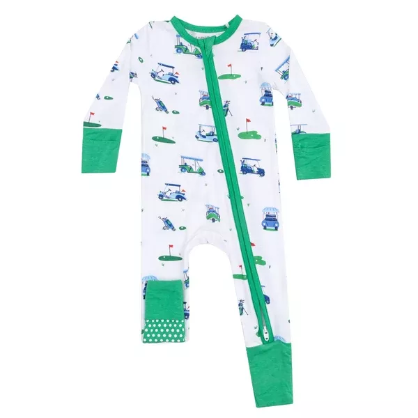 Vintage Golf Carts Blues 2 Way Zipper Romper